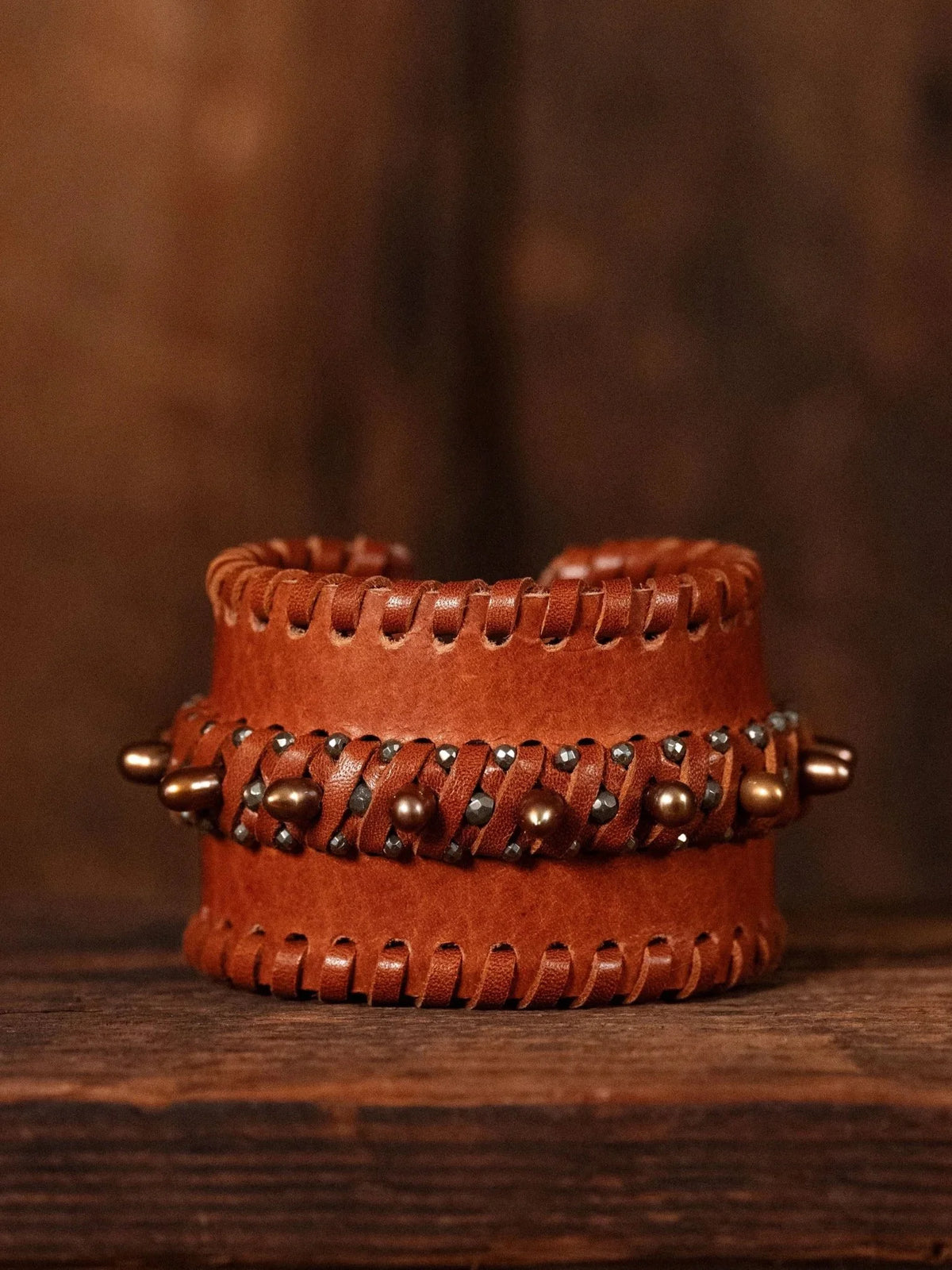 Triptych IX : Brown pearls (medium)