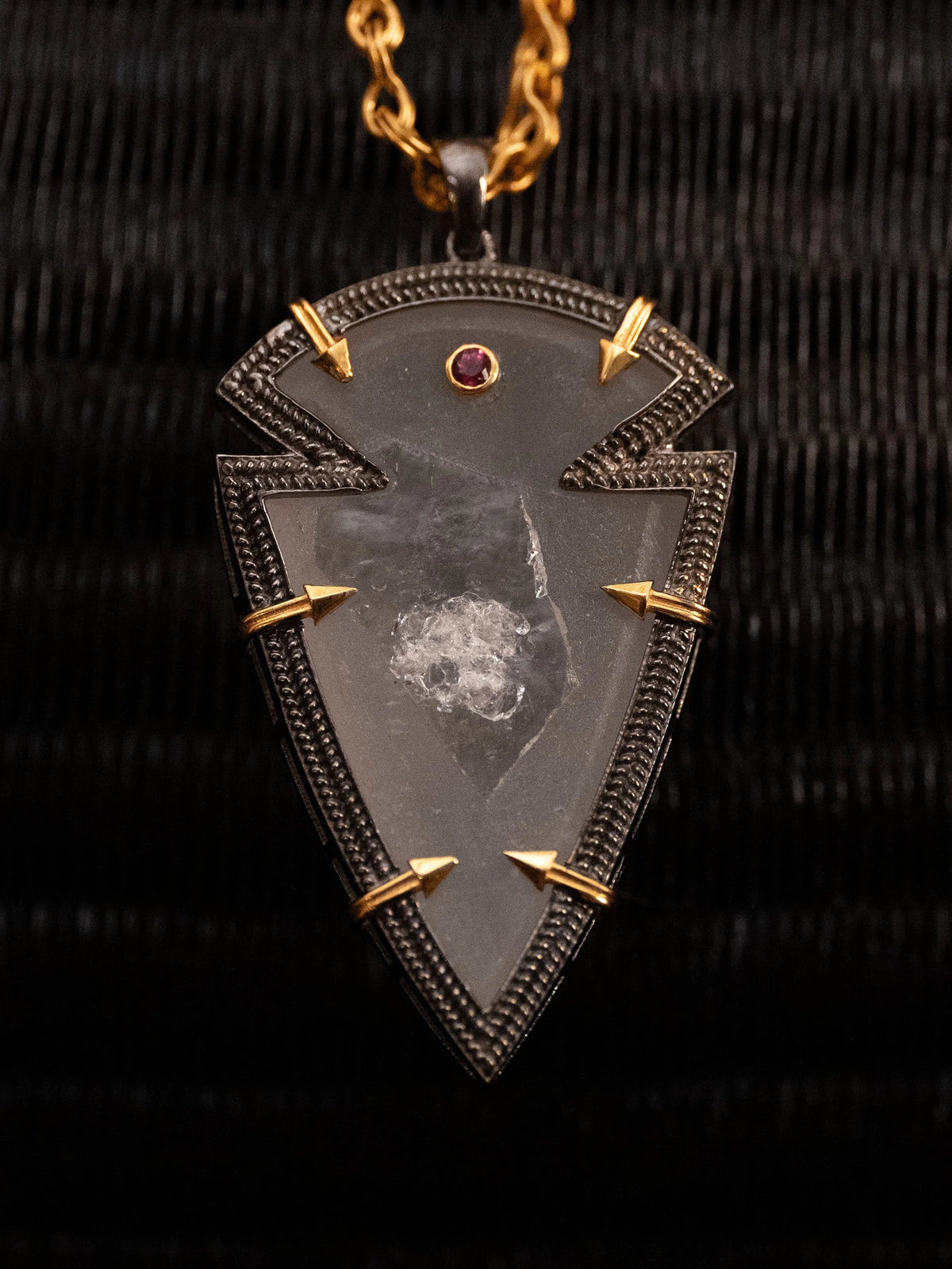 Fortis (Grande): Clear Quartz & Garnet