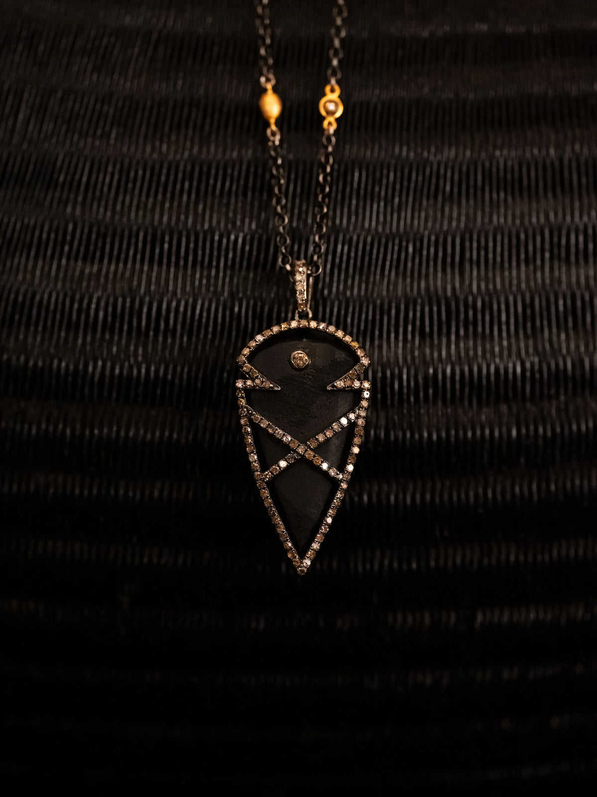 Luxana : Obsidian & Champagne Diamonds